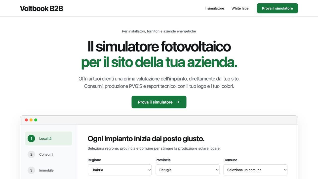 Anteprima del progetto Voltbook B2B