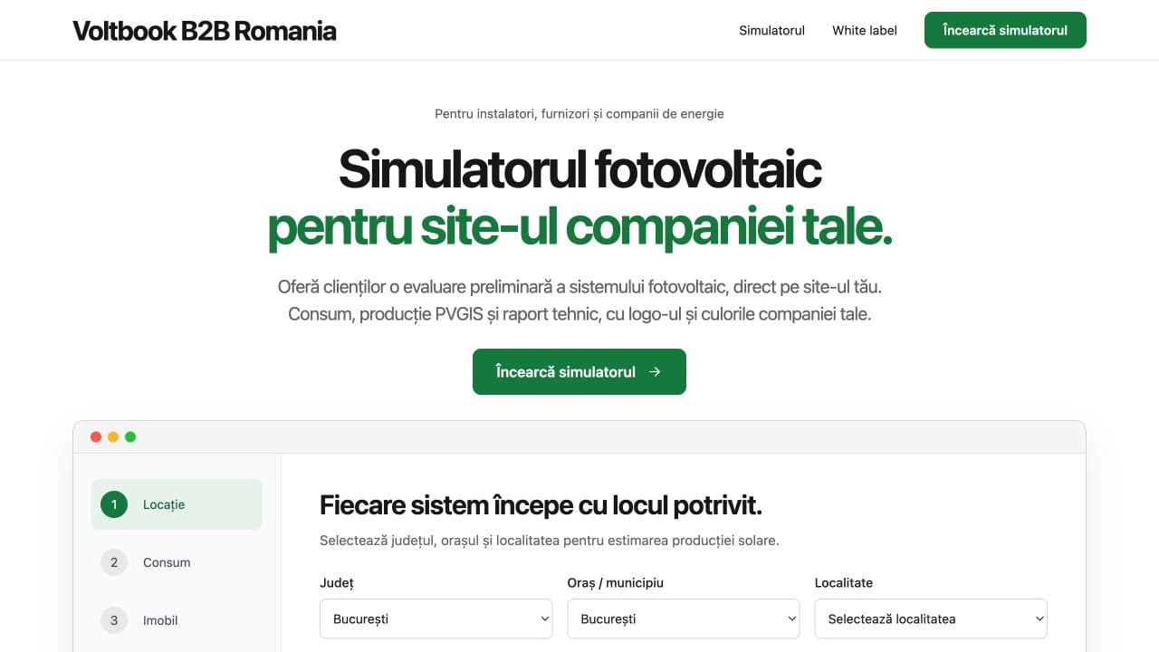 Anteprima del progetto Voltbook B2B Romania